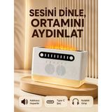 8 Çeşit Beyaz Gürültülü Kablosuz Hoparlör Ve Renkli Alev Efektli Gece Lambası