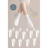 8 Çift Beyaz Extra Comfort Kadın Patik Çorap Seti Beyaz
