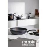8 cm Derin Wok Tava Granit Döküm L.kinnaird - Renkli
