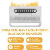8 Farklı Doğa Sesli Hava Nemlendirici Bluetooth Hoparlör Difüzörlü Aromaterapi Rgb Gece lambası - Beyaz