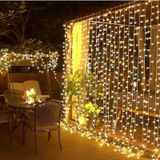 8 Fonksiyonlu Animasyonlu Perde Led Işık Saçak Led Işık 100 Led 10 Mt 8936f Sarı