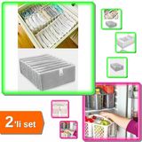 8 Gözlü L Beden Akordiyon Çekmece Düzenleyici + Buzdolabı Düzenleyici Sepet - Gri - 2Li Set X0n4u1