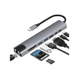 8 In 1 Apple Uyumlu MacBook Pro Air Usb Type-c Hub Dönüştürücü Çevirici Çoklayıcı Usb Hdmı Micro Sd Girişli