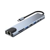 8 in 1 Type C to HDMI, SD/ TF, 2 USB 3.0, USB-C PD Ethernet Kablo
