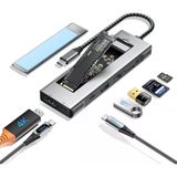 8 İn 1 Usb-C Hub M.2 Nvme/Sata Ssd Disk Kutusu Çoklayıcı 10Gbps, 4K Hdmı, Pd100w