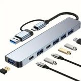 8 in 1 Usb Çevirici Notebook Macbook Type-C Uyumlu Görüntü Aktarıcı Hub (50001)