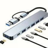 8 İn 1 Usb Çevirici Notebook Macbook Type-C Uyumlu Görüntü Aktarıcı Hub (5250)