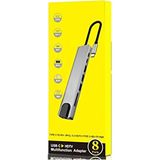 8 In 1ethernet Sd USB Type C Hub HDMI Girişli MacBook Çevirici - Gümüş