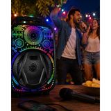 8 Inç Taşınabilir Mikrofonlu RGB Işıklı Bluetooth Hoparlör Eğlenceli Kullanım İçin