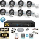 8 Kameralı 1000gb-5mp Gece Renkli Gülen Yüz 1080p Fullhd Kamera Set-su Gecirmez
