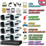 8 KAMERALI 4 WARM LEDLİ GECE RENKLİ GÖSTEREN 1080P PVC KASA GÜVENLİK KAMERA SETİ
