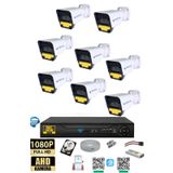 8 Kameralı AHD Full HD 9 LED 5MP Kamera Seti - 1TB HDD Dahil Gece (Renkli) Görüş