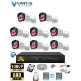 8 Kameralı Full HD Güvenlik Kamera Seti 320 GB HDD 5MP Gece Görüşlü (Siyah-Beyaz) Sabit İp Gerekmez