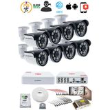 8 Kameralı Güvenlik Kamerası Seti - 5Mp Sony Seculensli 1080P Ahd, 8 Warm Led, Colorvu Gece Renkli Görüş, V1