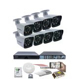 8 Kameralı Güvenlik Kamerası Seti - 5Mp Sony Seculensli 1080P Full Hd Ahd, 8 Ultra Warm Led, Gece Renkli Görüşlü, Plastik Kasa