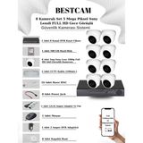 8 Kameralı Set 5 Mega Piksel Sony Lensli Full Hd Gece Görüşlü Güvenlik Dome Kamera Seti 500 GB Hard Disk