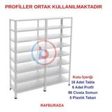 8 Katlı Duble Galvaniz Çelik Raf - Depo, Arşiv, Kiler, Dosya, Market Rafı 43X93 Cm 100 Cm 1.00 Mm