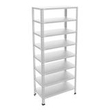 8 Katlı Galvaniz Çelik Raf - Depo, Arşiv, Kiler, Dosya, Market Rafı 43X93 Cm 100 Cm 0.70 Mm