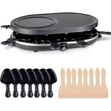 8 Kişilik Raclette Seti - Yapışmaz Kaplamalı - Tava Ve Kazıyıcı Dahil Masa Izgarası (Yuvarlak)