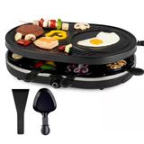 8 Kişilik Raclette Tava Ve Kazıyıcı Seti - Paslanmaz Ve Ayarlanabilir (Yuvarlak)