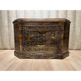 8 Köşeli Maraş 3D Oyma Çeyiz Sandığı-Ceviz - 95 X 50 X 61 - Açık Ceviz