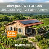 8 Kw (8000W) Topcon Bağ Evi Hazır Solar Sistem - Jel Akülü | Kolay Kurulum