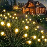 8 Ledli Güneş Enerjili 2 Modlu Sarı Işık Bahçe Aydınlatma Lambası Solar Bahçe Süsü Amber - Beyaz - Mavi