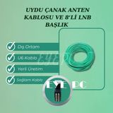 8 Li Lnb 10 Metre Yeşil Kalın Uydu Anten Kablosu