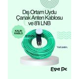 8 Li Lnb Elenbi Lenebe Ve 50 Metre Dış Mekan Kalın Rg6 U Uydu Anten Kablosu Set