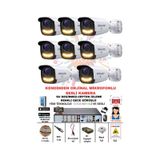 8 Li Sesli Güvenlik Kamerası 5 Mp Gece Renkli Full Hd Kamera Seti