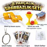 8 Li Sihirbazlık Seti (Kibrit, Defter, H, Kupa, İp, 3 Lü Kart)