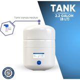 8 Litre Metal Tank 2.2 Galon Su Arıtma Tankı - Beyaz