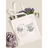 8 Mart Kadınlar Günü Hediye Bez Çanta, Hediyelik Omuz Çantası, Tote Bag, Boyama Çantası, Etkinlik - 10D-Krem