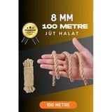 8 Mm 100 Metre Jüt Halat Dekoratif Hasır İp Urgan Süs