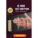 8 Mm 50 Metre Jüt Halat Dekoratif Hasır İp Urgan Süs
