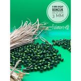 8 mm Ahşap Boncuk (50 Gram 175 Adet) Delik Çapı 3mm Makrome Takı Bileklik Tahta Yuvarlak - Haki Yeşili