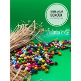 8 mm Ahşap Boncuk (50 Gram 175 Adet) Delik Çapı 3mm Makrome Takı Bileklik Tahta Yuvarlak - Karışık Renk
