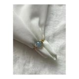8 Mm Akuamarin Taşı Ayarlanabilir Altın Tel Yüzük