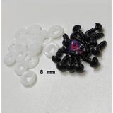 8 mm Amigurumi Vidalı Göz Siyah 20 Çift - 1