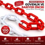 8 Mm Ekonomik İkaz Ürünü Plastik Kırmızı Beyaz 100 Metre Güvenlik Ve Bariyer Zinciri