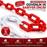8 Mm Ekonomik İkaz Ürünü Plastik Kırmızı Beyaz 5 Metre Güvenlik Ve Bariyer Zinciri