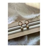 8 Mm Güneş Taşı Rose Gold Kaplama Halka Küpe El Yapımı
