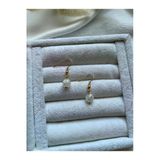 8 Mm Necef Taşı Altın Kaplama Sallantı Küpe