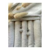 8 Mm Necef Taşı Gümüş Kaplama Top Küpe