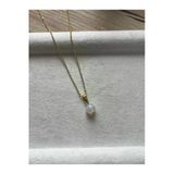 8 Mm Opal Taşı Altın Kaplama Kolye
