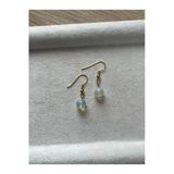 8 Mm Opal Taşı Altın Kaplama Sallantı Küpe
