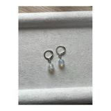 8 Mm Opal Taşı Gümüş Kaplama Küpe