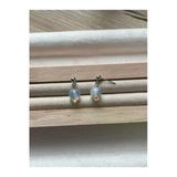 8 Mm Opal Taşı Gümüş Kaplama Top Küpe