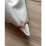8 mm pembe kristal ayarlanabilir tel yüzük (Bakır)