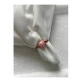 8 Mm Pembe Opal Taşı Ayarlanabilir Bakır Tel Yüzük
